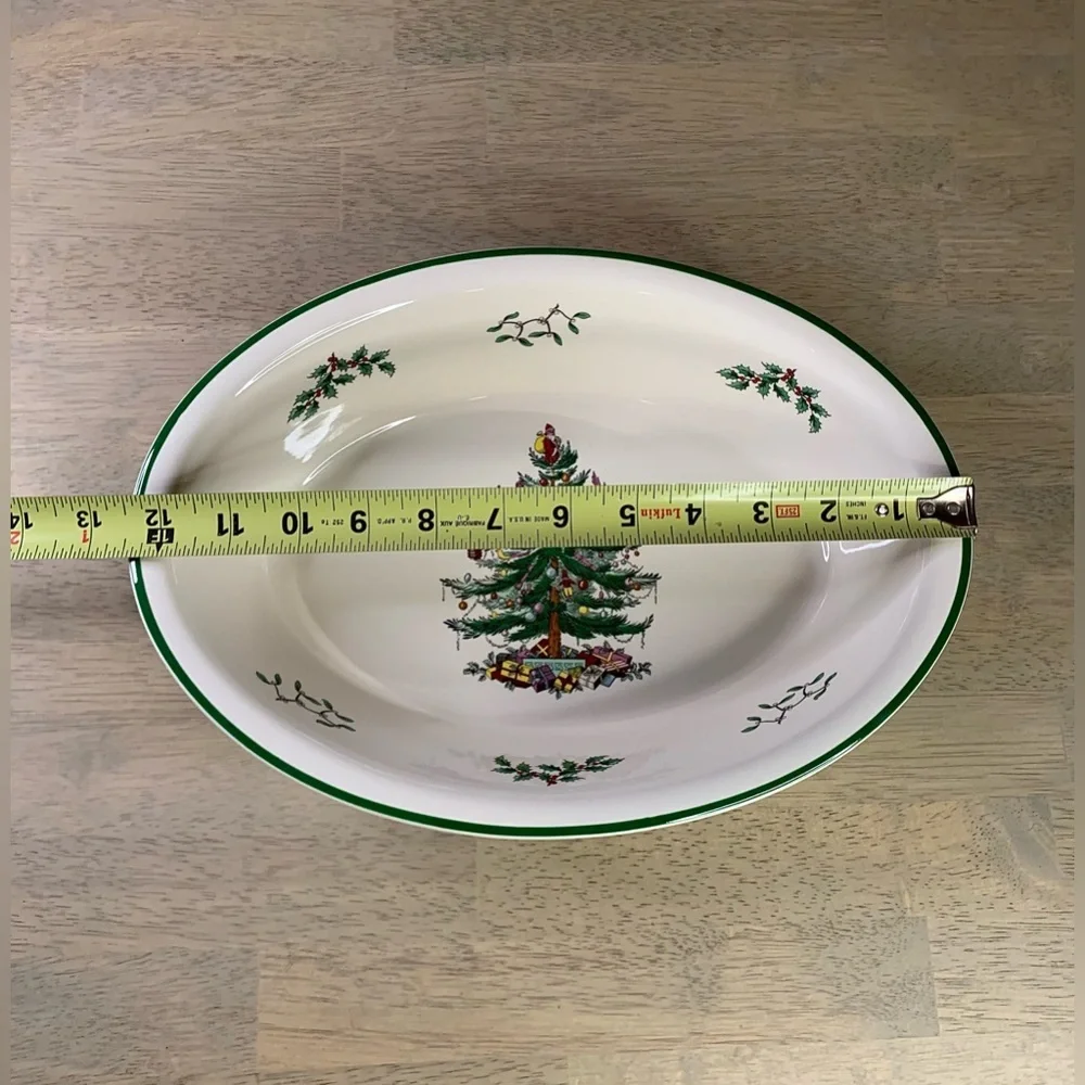 SPODE 'CHRISTMAS TREE'‎ LARGE OVAL BAKER - OVEN TO TABLE -ENGLAND